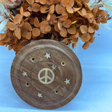 Load image into Gallery viewer, Peace 4 Hole Round Incense Holder/Ash Catcher
