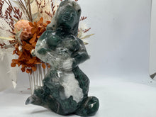 Load image into Gallery viewer, Moss Agate Hand carved Mermaid
