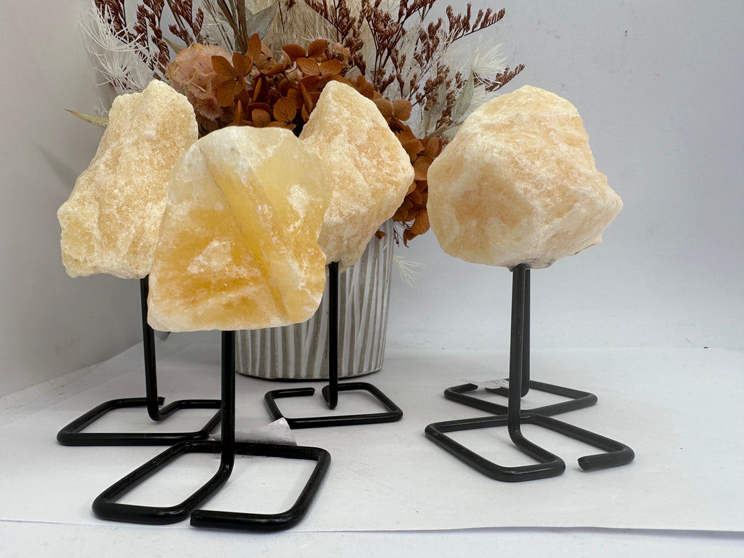 Orange Calcite on Stand from Brazil