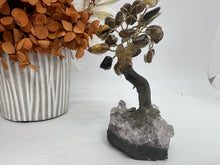 Load image into Gallery viewer, Tigers Eye Tree on Brazilian Amethyst Cluster
