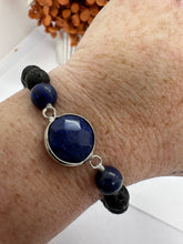 Load image into Gallery viewer, Gem Bracelet with Lava Bead
