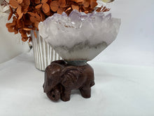 Load image into Gallery viewer, Amethyst Cluster Timber Elephant
