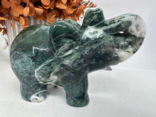 Load image into Gallery viewer, Large Moss Agate Elephant
