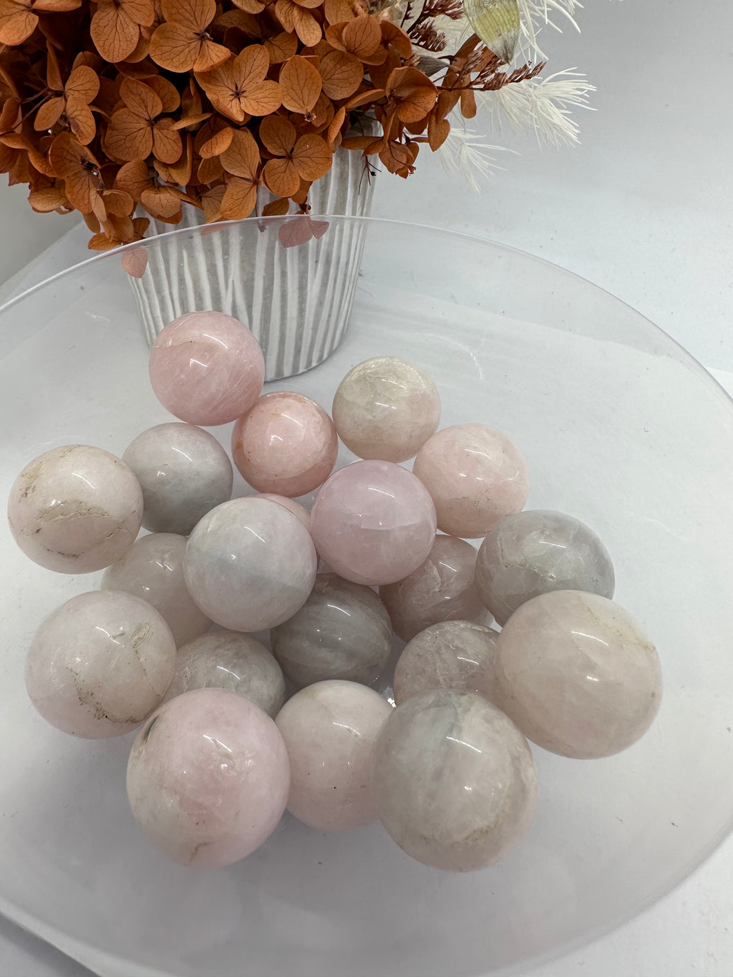 Lower Quality Rose Quartz Spheres clearance