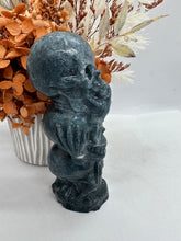 Load image into Gallery viewer, Moss Agate Speak See Hear no Evil Skulls Lge
