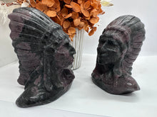 Load image into Gallery viewer, Garnet Indian Head Carving
