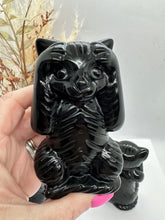 Load image into Gallery viewer, Obsidian Speak See Hear no Evil Cat Set of 3

