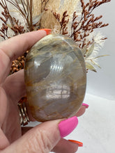 Load image into Gallery viewer, (2)Peach with Black Moonstone Flashy Freeform
