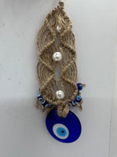 Load image into Gallery viewer, Dk Blue Evil Eye Hanger Glass
