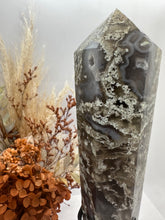 Load image into Gallery viewer, (1) Blue Moss Agate Wand on Stand
