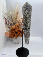 Load image into Gallery viewer, (1) Blue Moss Agate Wand on Stand
