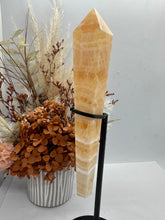 Load image into Gallery viewer, Orange Calcite Wand on Stand
