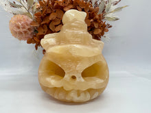 Load image into Gallery viewer, Lge Orange Calcite Pumkin Skull
