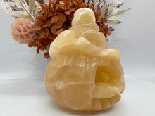 Load image into Gallery viewer, Lge Orange Calcite Pumkin Skull
