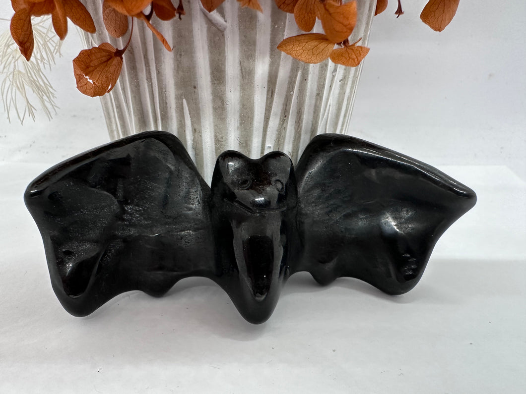 Lg Black Obsidian Bat