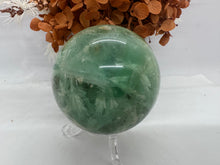 Load image into Gallery viewer, Skull Feather Fluorite Sphere
