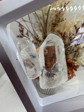 Load image into Gallery viewer, (5) Lemurian Quartz with Stibnite in case
