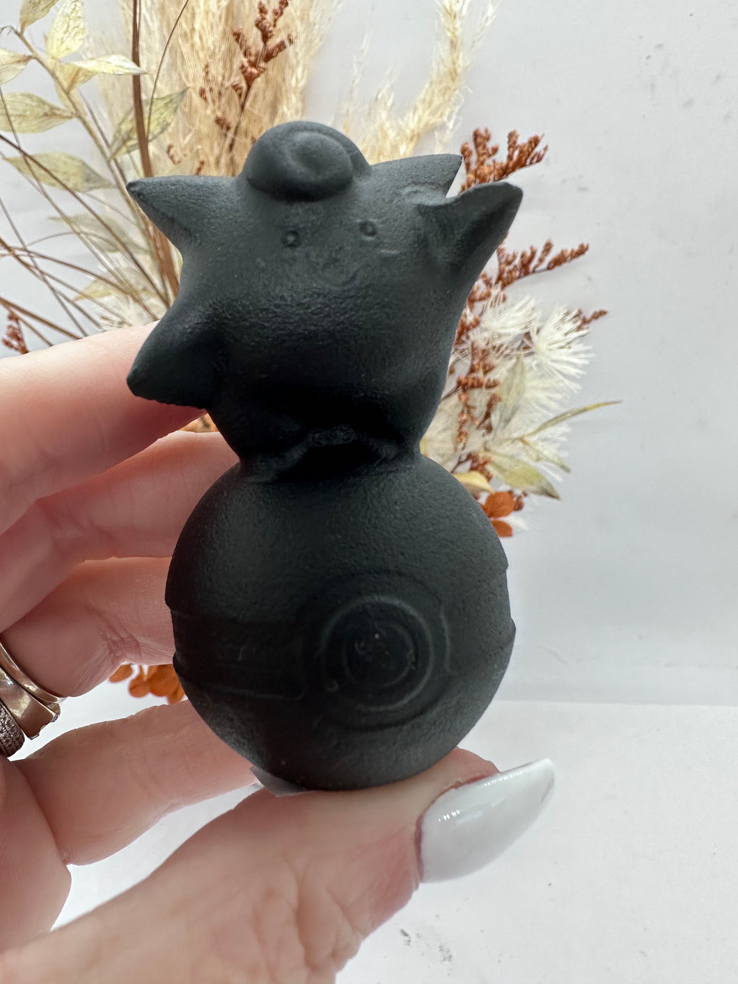 Blk Obsidian Poke Character on Ball ( perfectly imperfect)