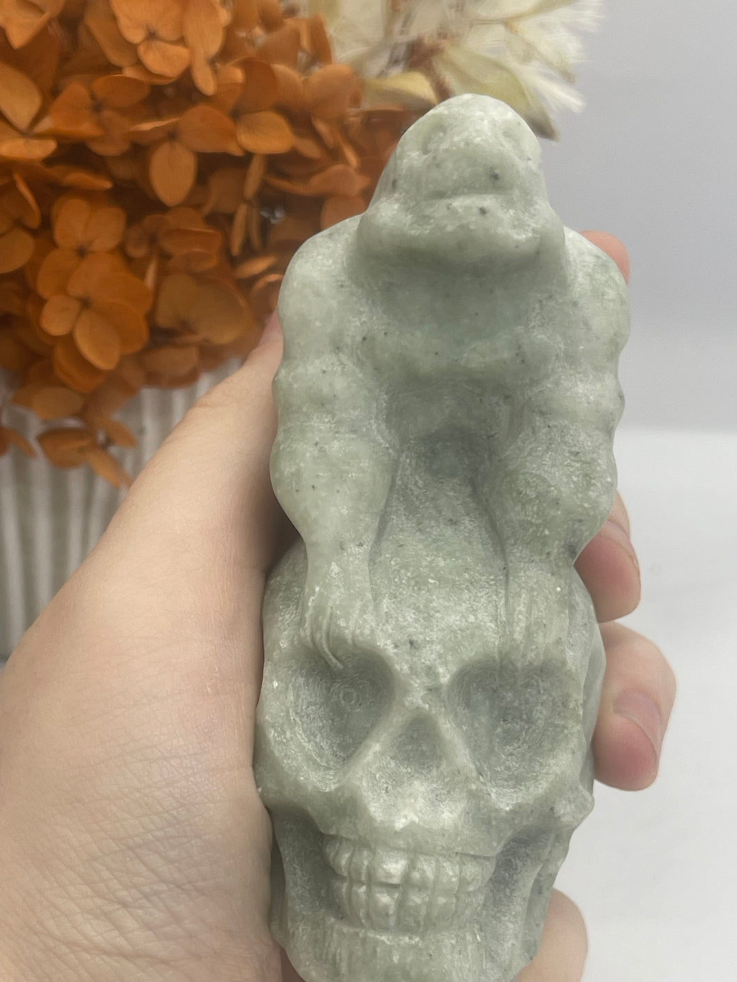 Jade Skull with Gorilla