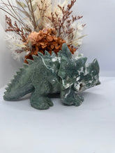 Load image into Gallery viewer, Moss Agate XL Dinosaur
