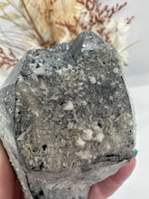 Load image into Gallery viewer, Black Quartz with calcite and Pyrite
